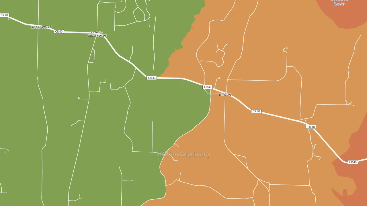 Winton, AL Map of Burglary Rates