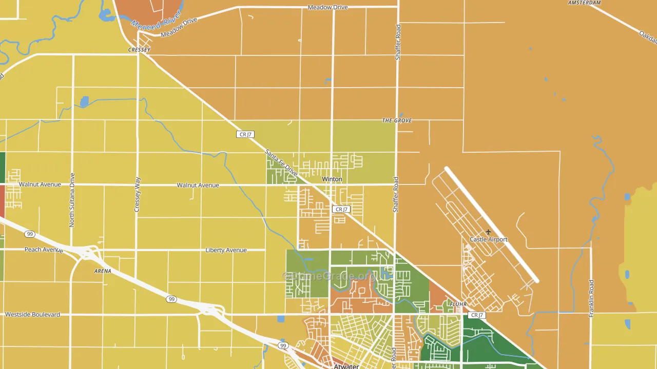 Winton, CA Map of Burglary Rates