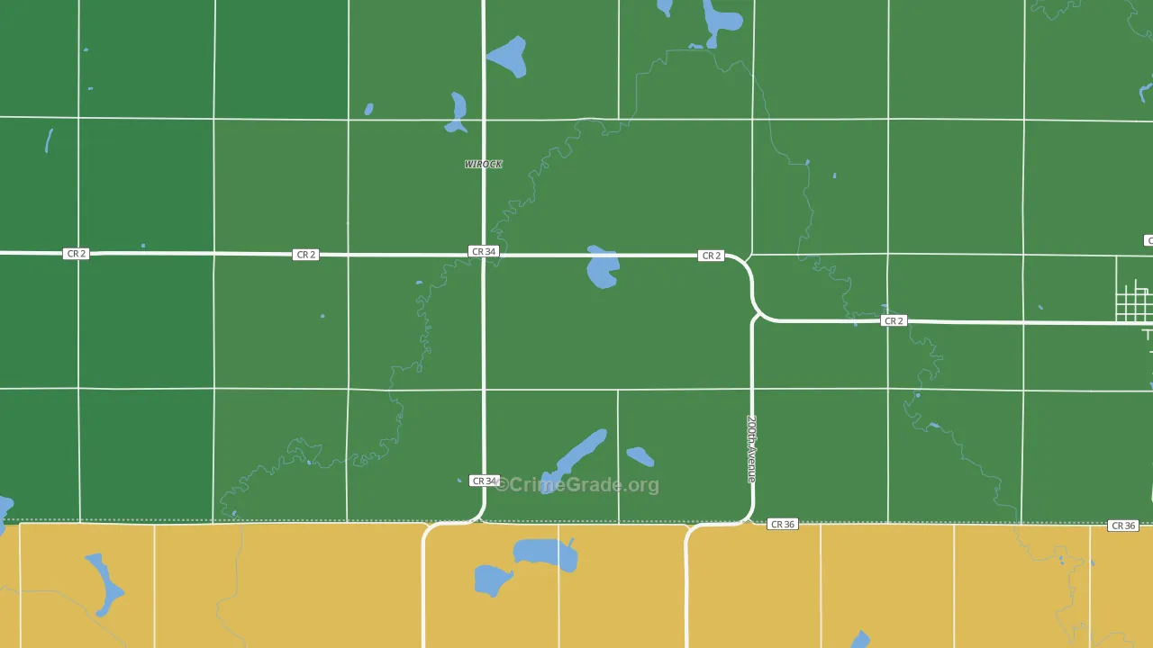 Wirock, MN Map of Burglary Rates