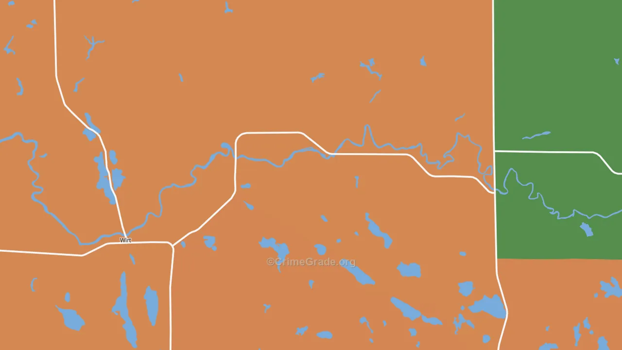 Wirt, MN Map of Burglary Rates