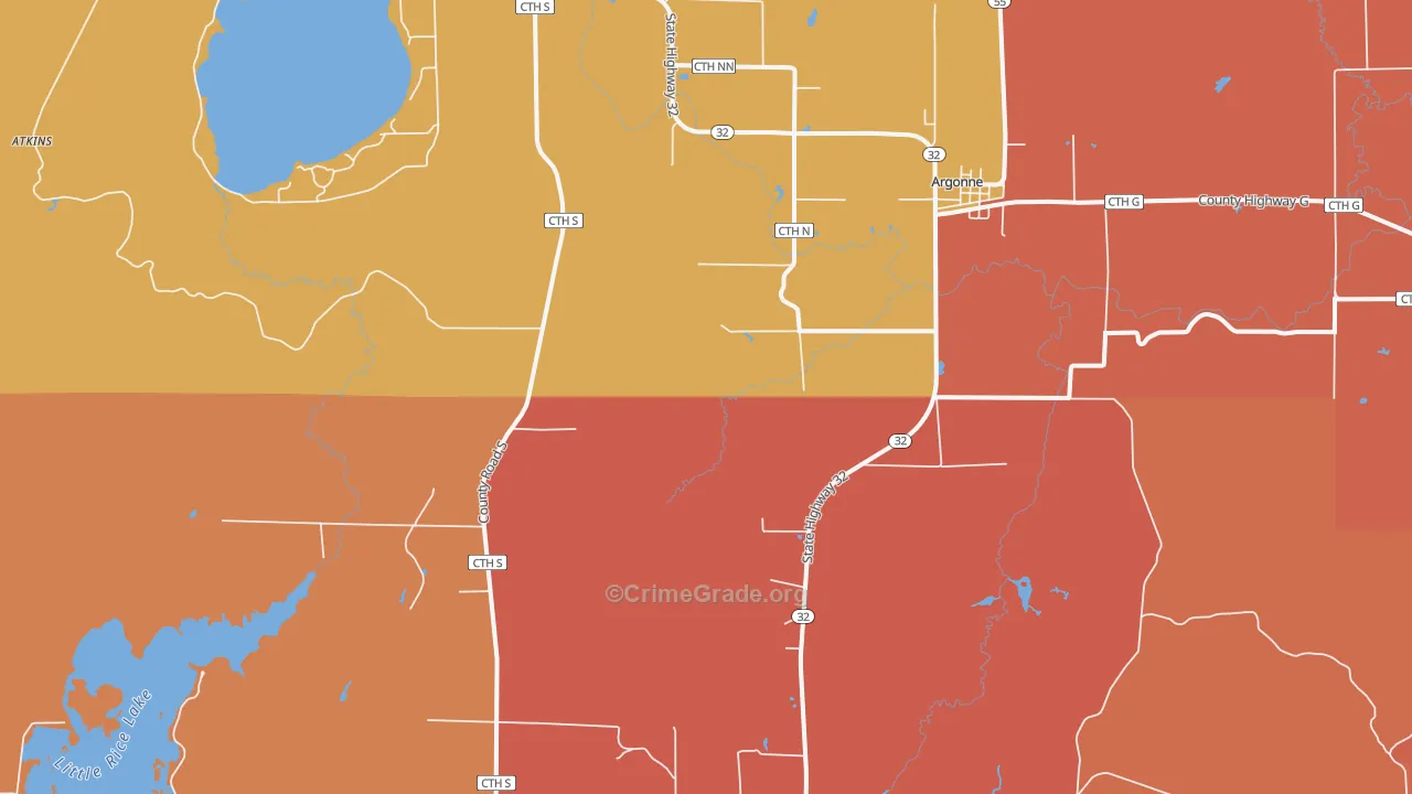 Wisconsin Junction, WI Map of Burglary Rates