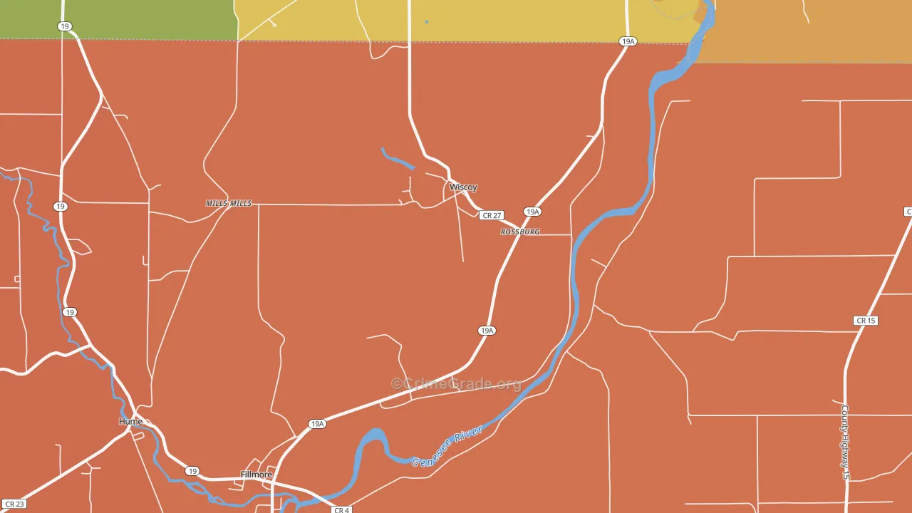 Wiscoy, NY Map of Burglary Rates