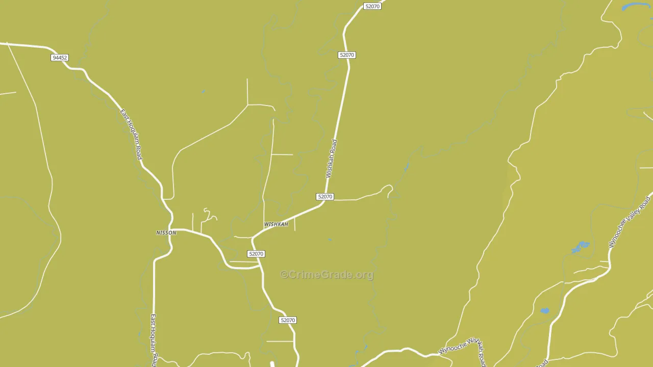 Wishkah, WA Map of Burglary Rates
