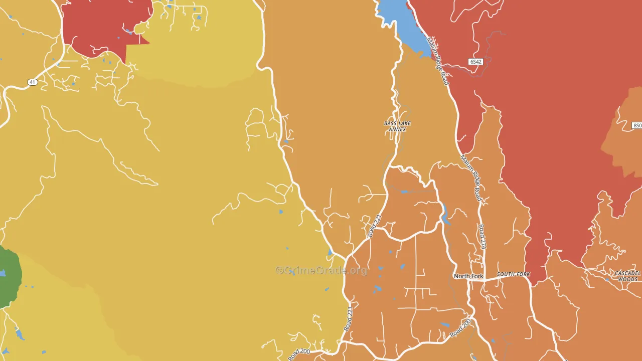 Wishon, CA Map of Burglary Rates