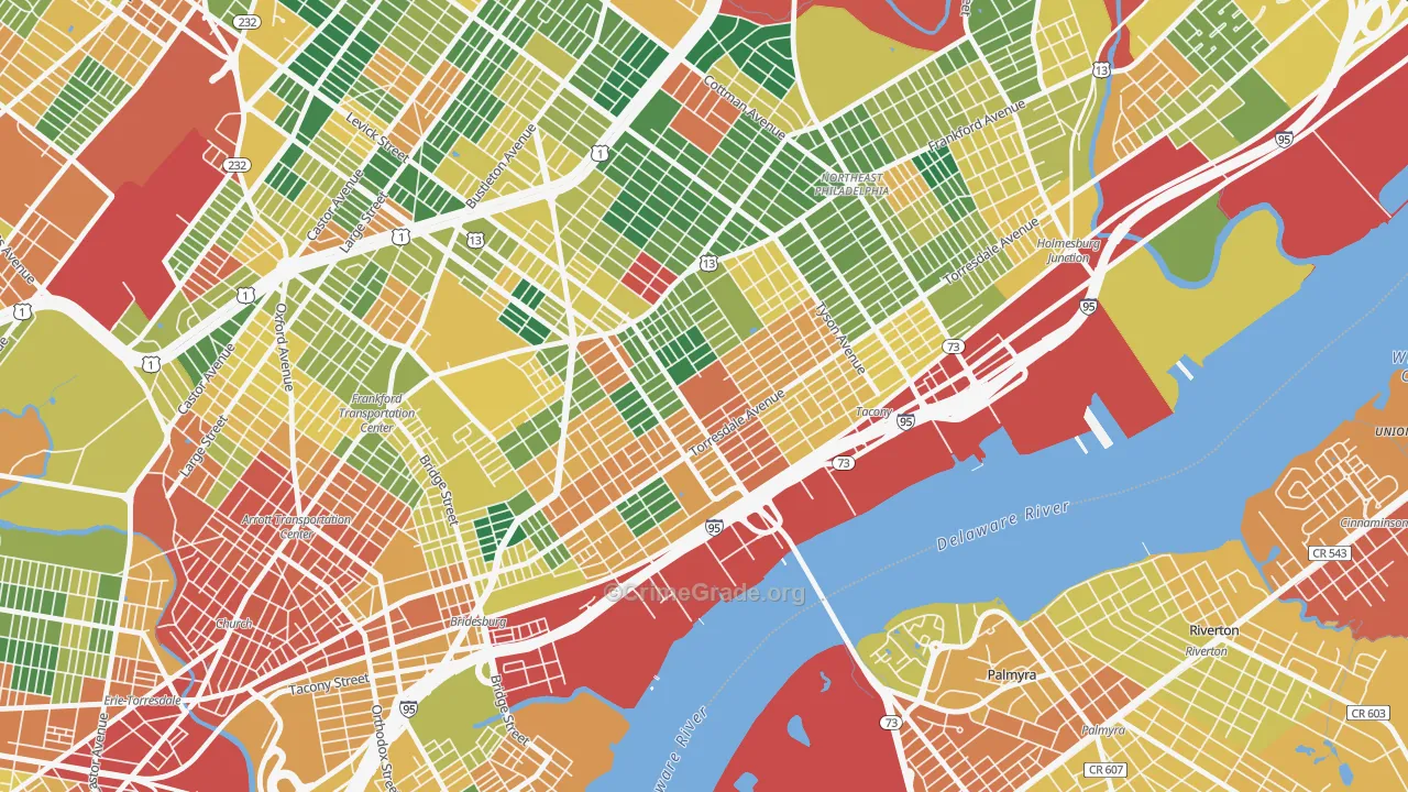 Wissanoning, Philadelphia, PA Map of Burglary Rates
