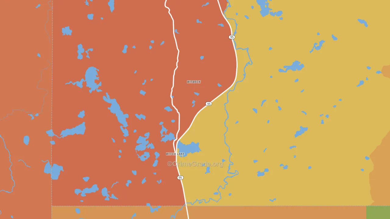 Witch Lake, MI Map of Burglary Rates