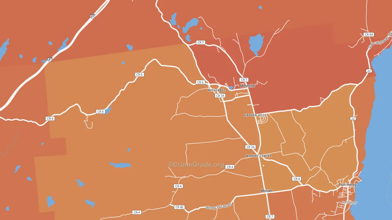 Witherbee, NY Map of Burglary Rates
