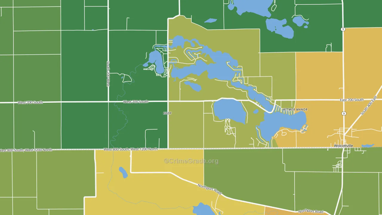 Witmer Manor, IN Map of Burglary Rates