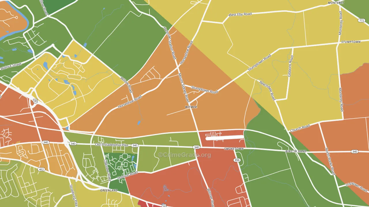 Witmer, PA Map of Burglary Rates