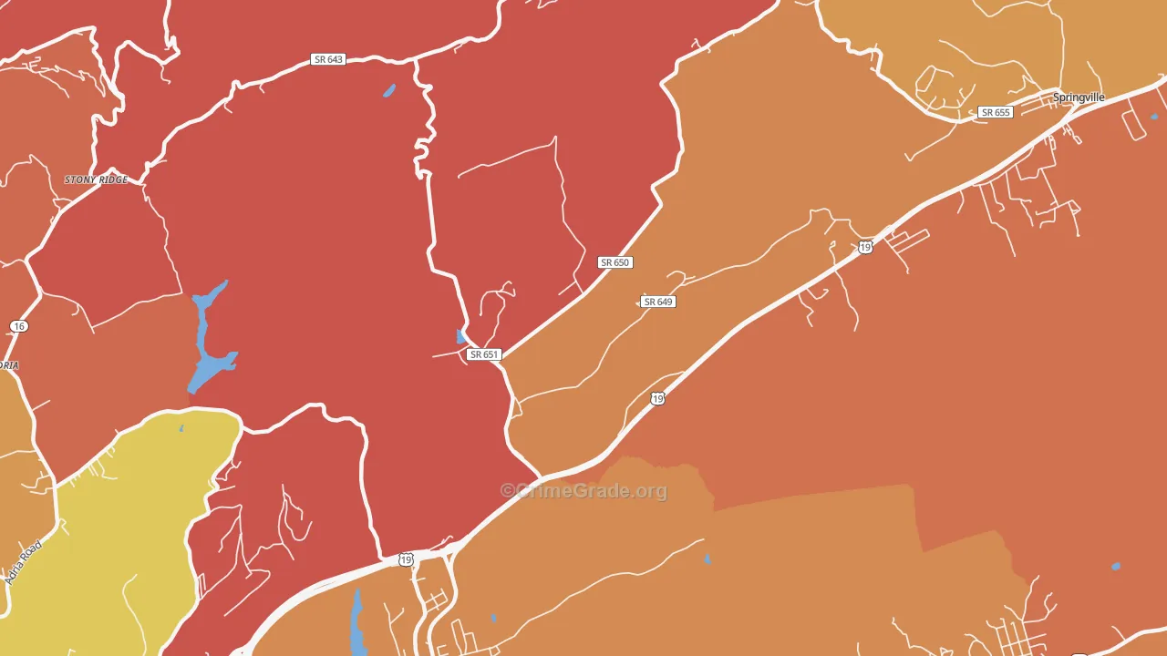 Wittens Mills, VA Map of Burglary Rates