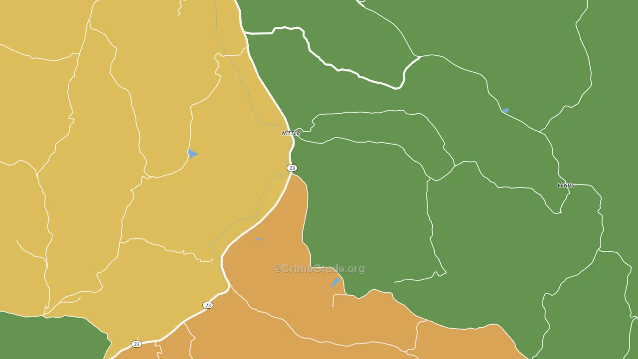 Witter, AR Map of Burglary Rates
