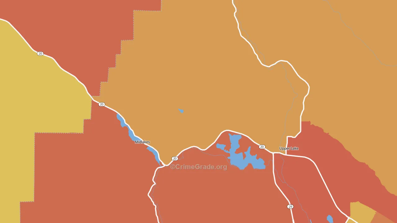 Witter Springs, CA Map of Burglary Rates
