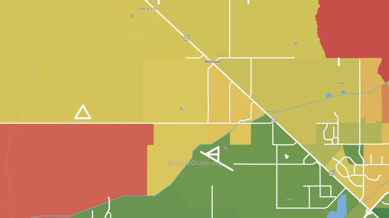 Wittmann, AZ Map of Burglary Rates