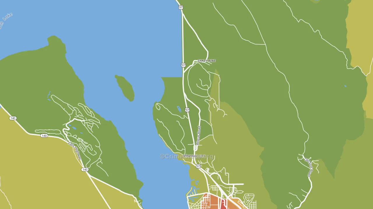 Wocus, OR Map of Burglary Rates