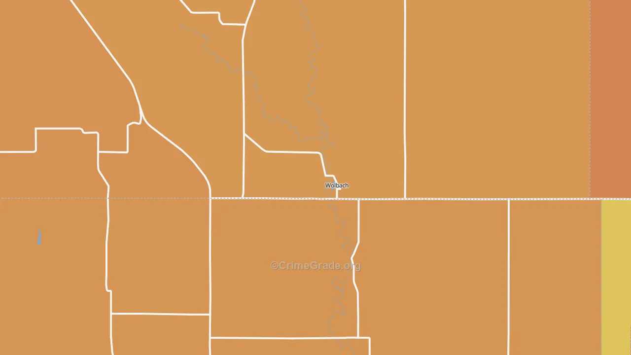Wolbach, NE Map of Burglary Rates