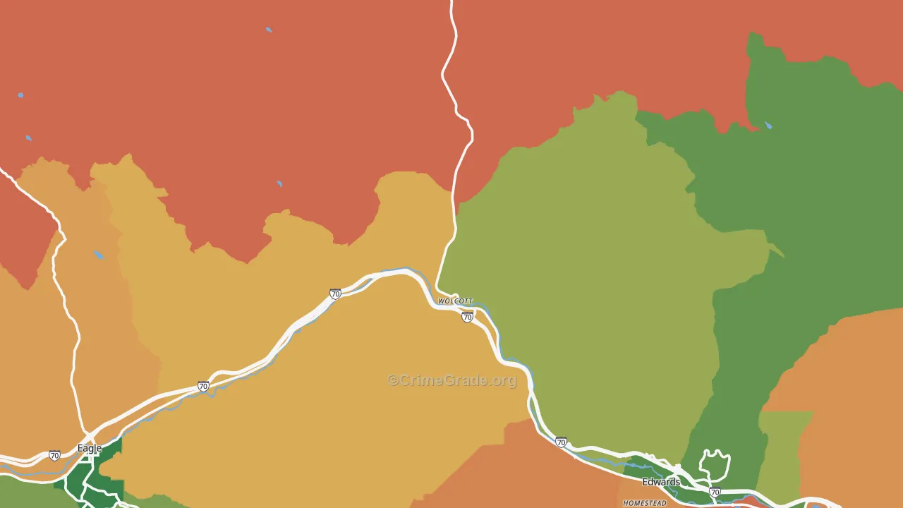 Wolcott, CO Map of Burglary Rates