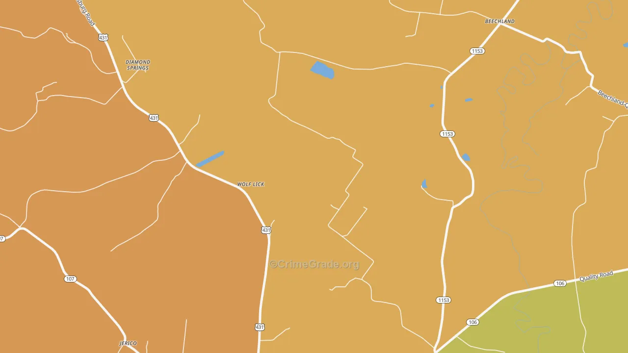 Wolf Lick, KY Map of Burglary Rates