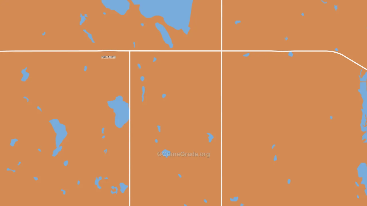 Wolford, ND Map of Burglary Rates