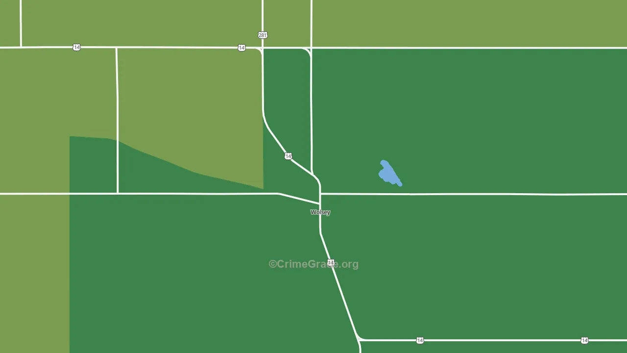 Wolsey, SD Map of Burglary Rates