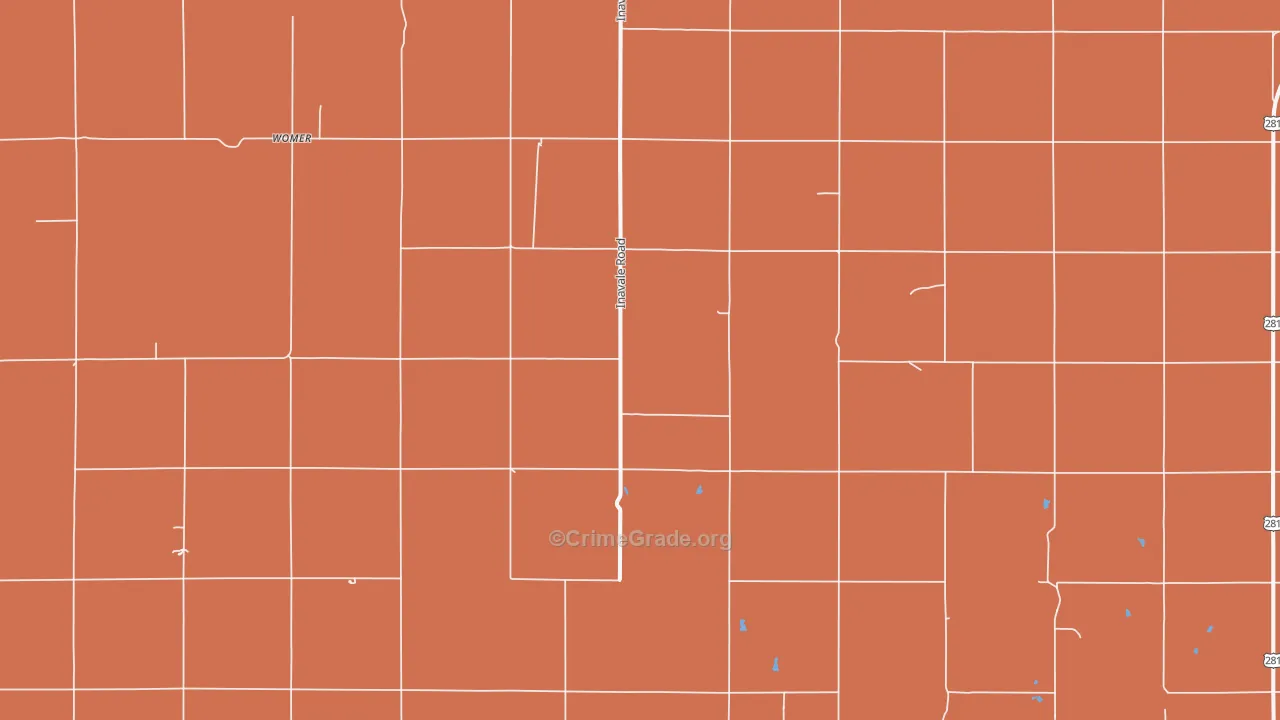 Womer, KS Map of Burglary Rates