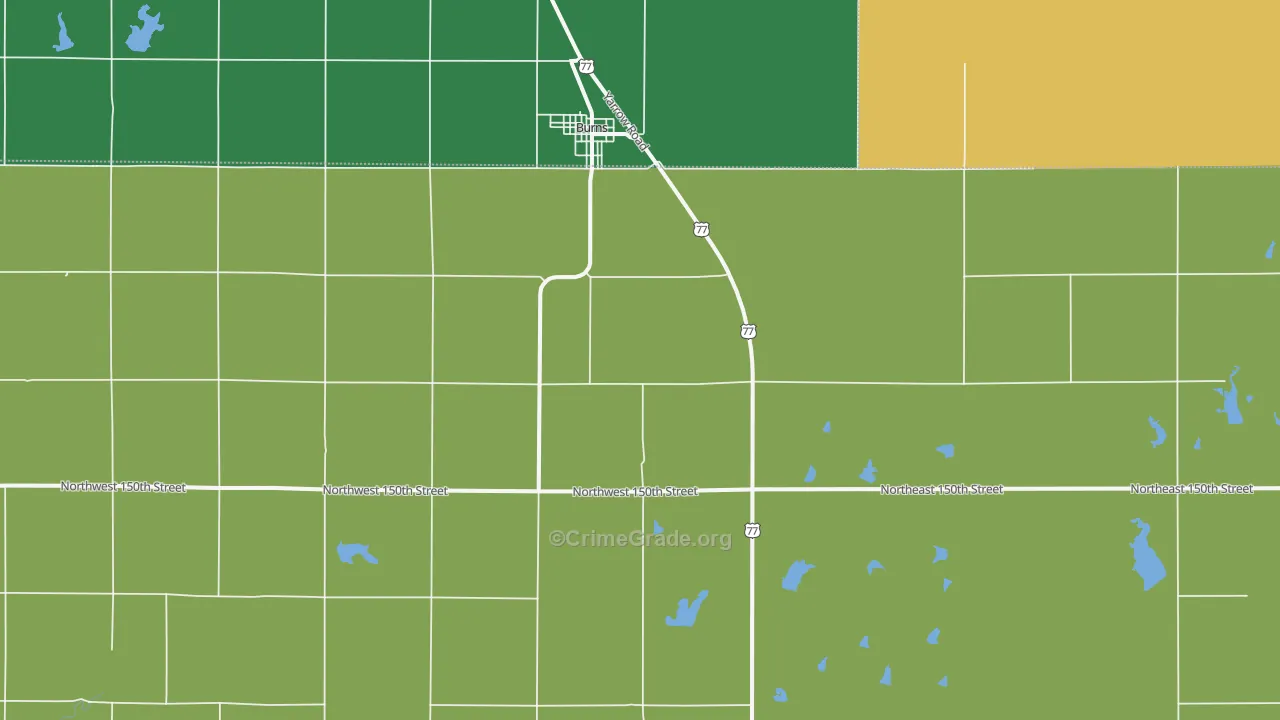 Wonsevu, KS Map of Burglary Rates