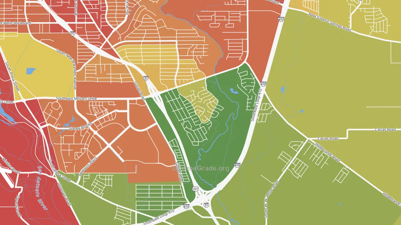 Woodbridge at Monte Viejo, San Antonio, TX Map of Burglary Rates