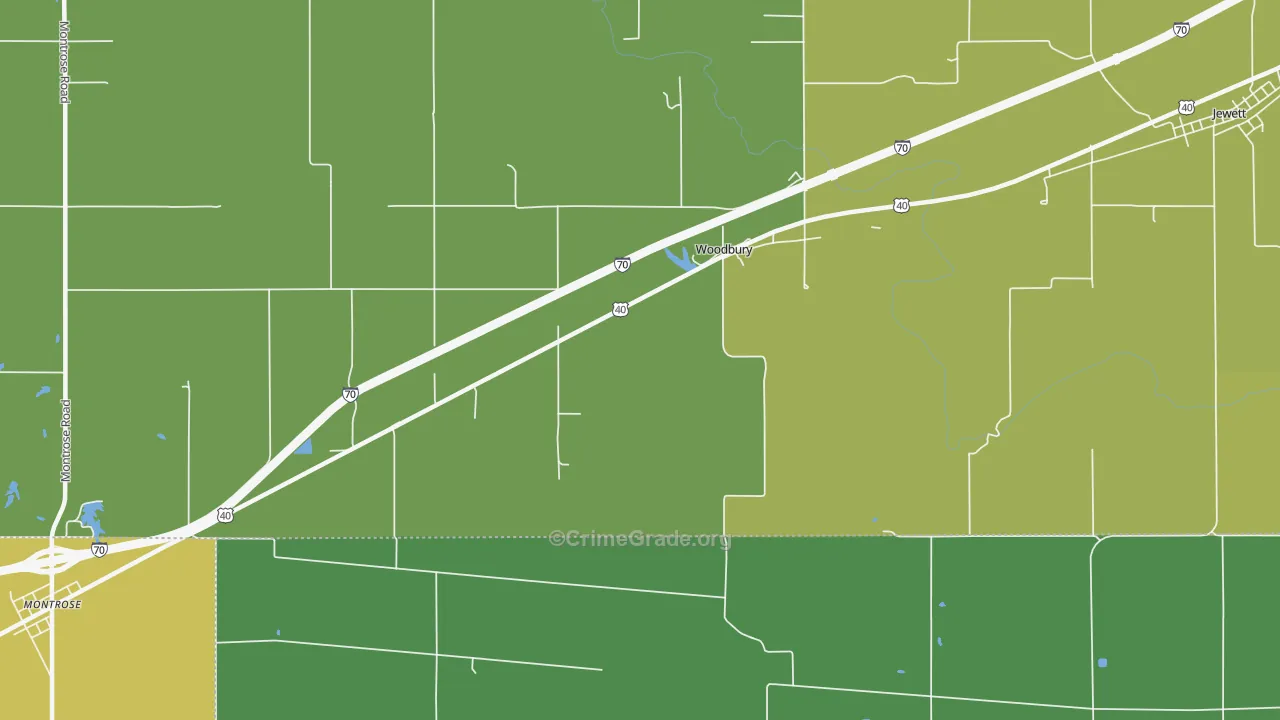 Woodbury, IL Map of Burglary Rates