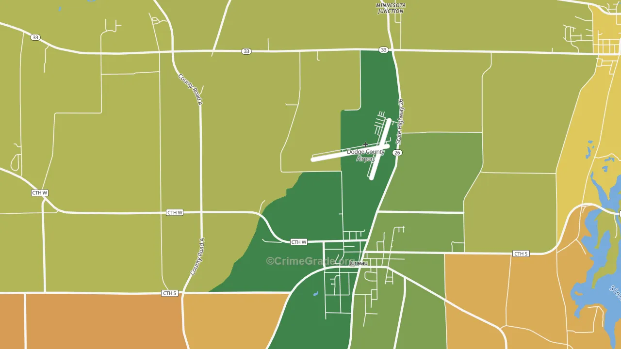 Woodland, WI Map of Burglary Rates