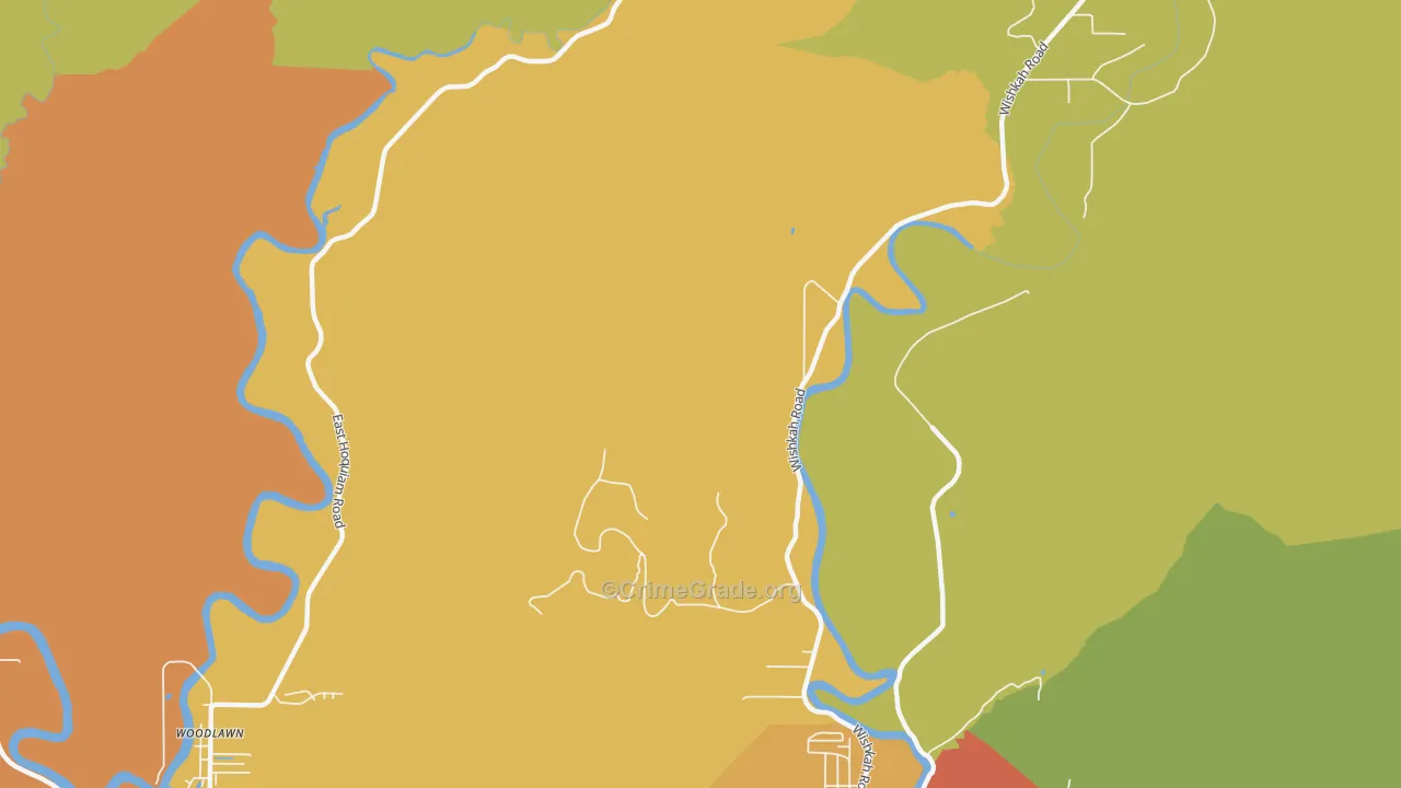 Woodlawn, WA Map of Burglary Rates