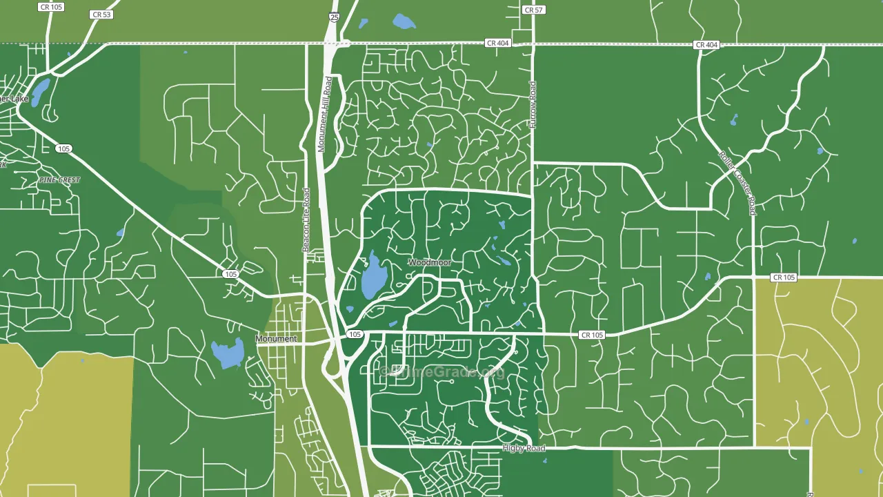 Woodmoor, CO Map of Burglary Rates