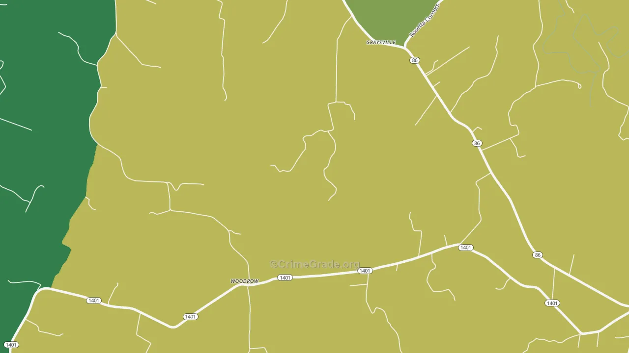 Woodrow, KY Map of Burglary Rates