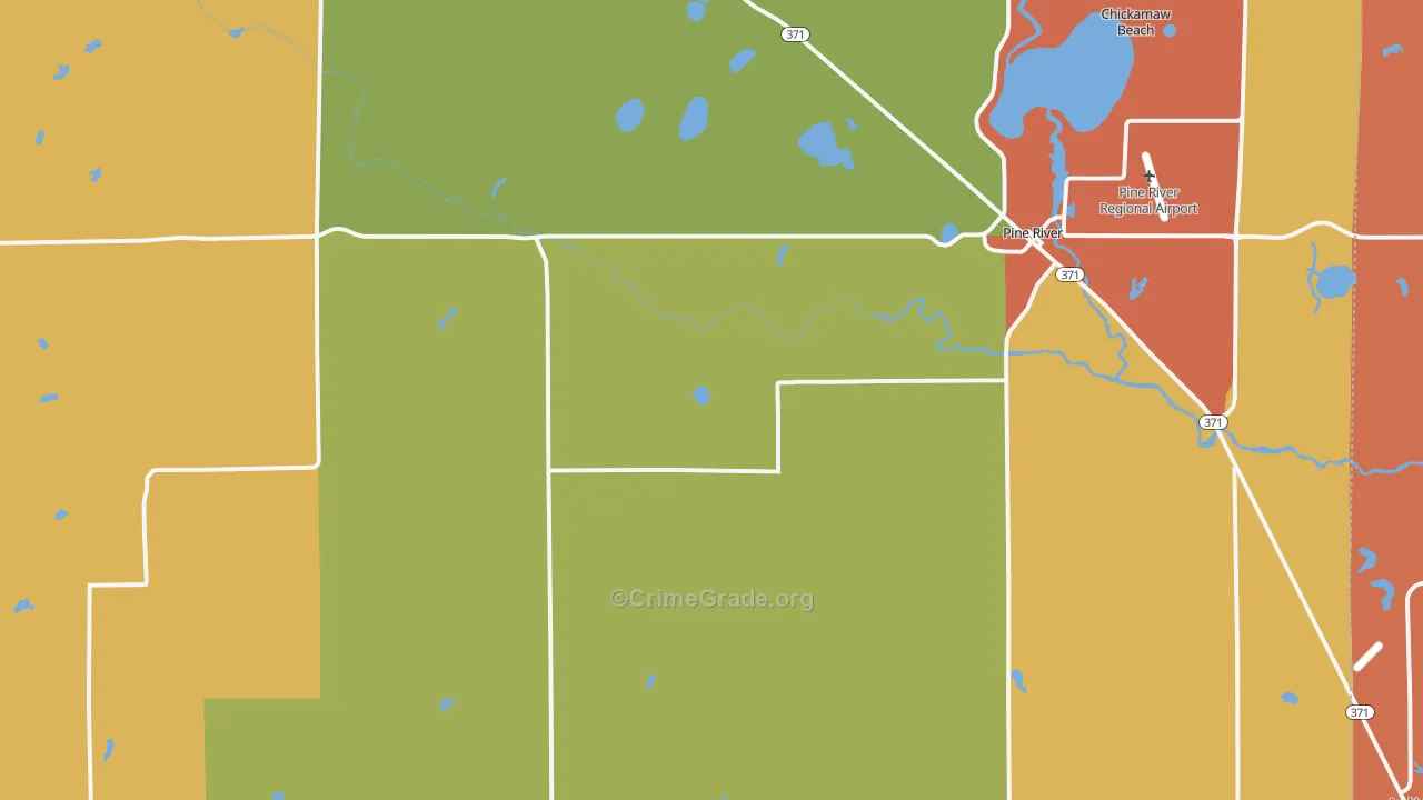 Woodrow, MN Map of Burglary Rates