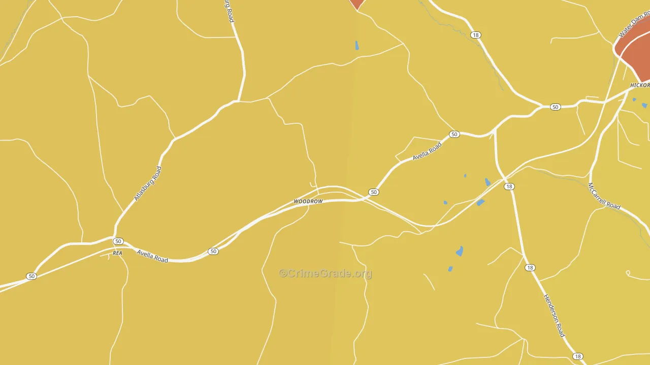 Woodrow, PA Map of Burglary Rates