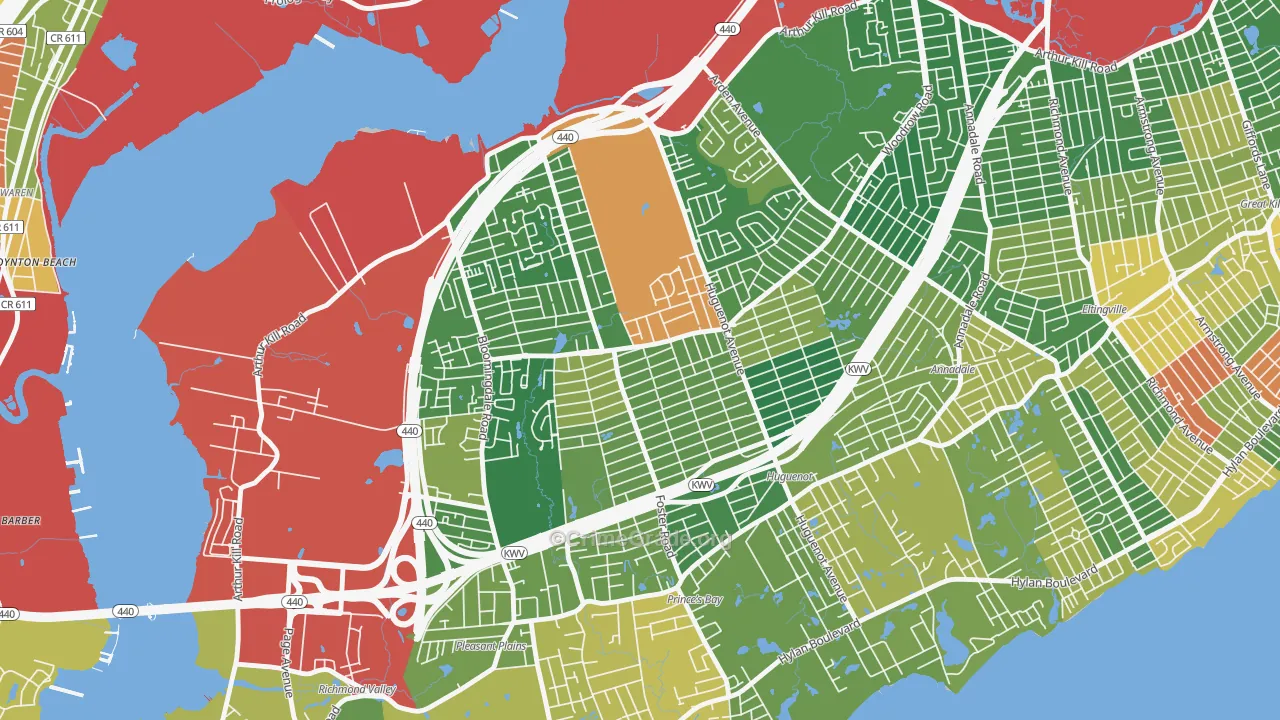 Woodrow, Staten Island, NY Map of Burglary Rates