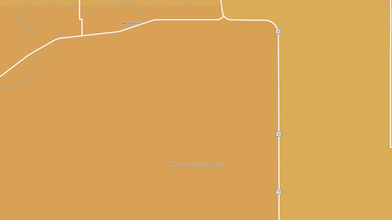 Woodruff, KS Map of Burglary Rates