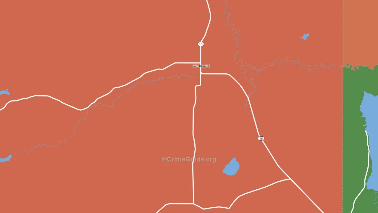 Woodruff, UT Map of Burglary Rates
