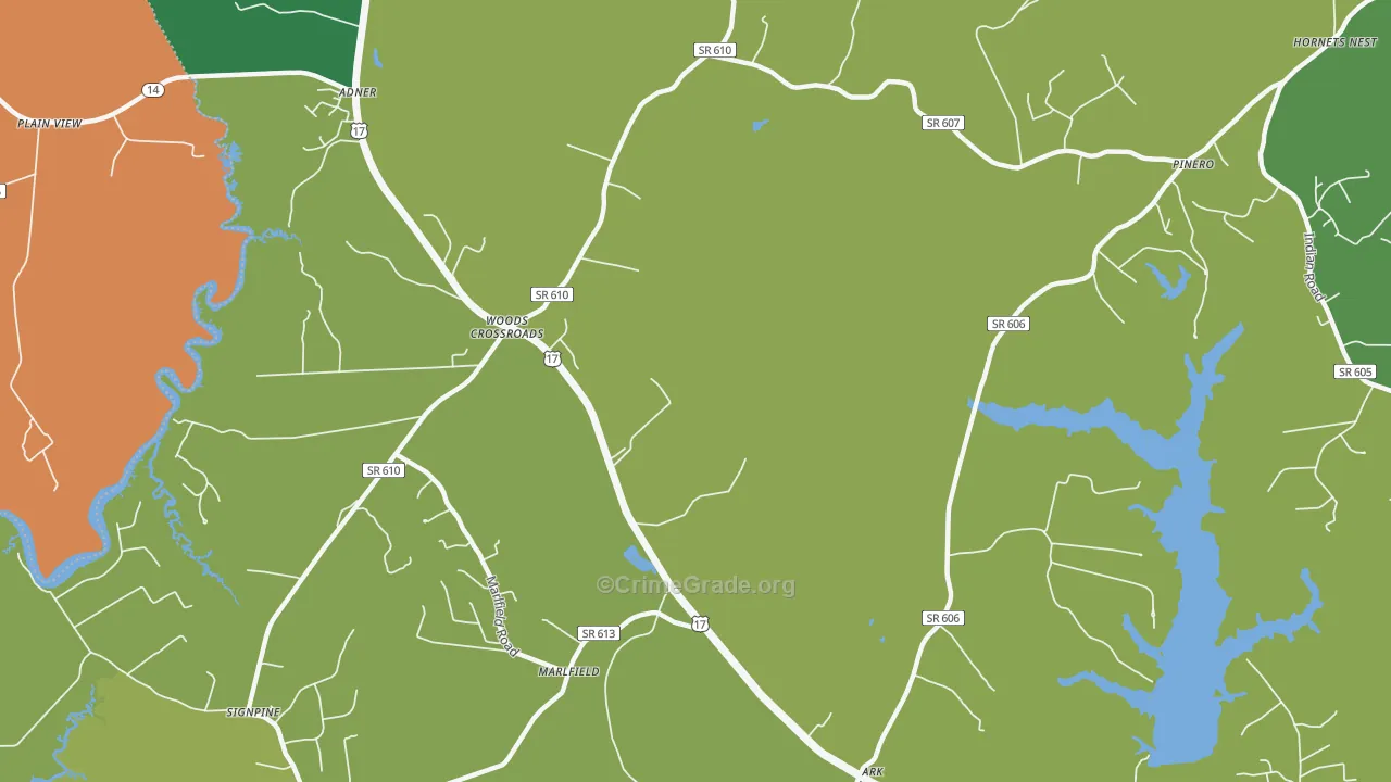 Woods Cross Roads, VA Map of Burglary Rates