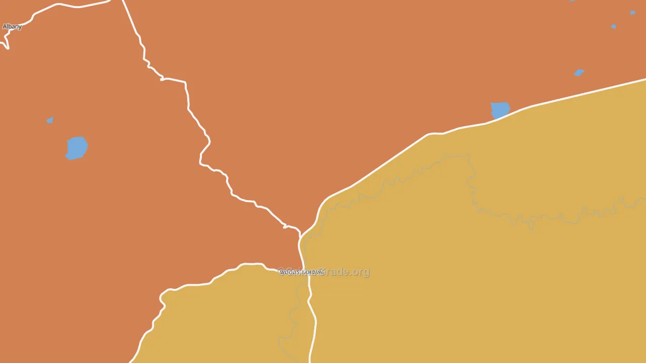 Woods Landing, WY Map of Burglary Rates