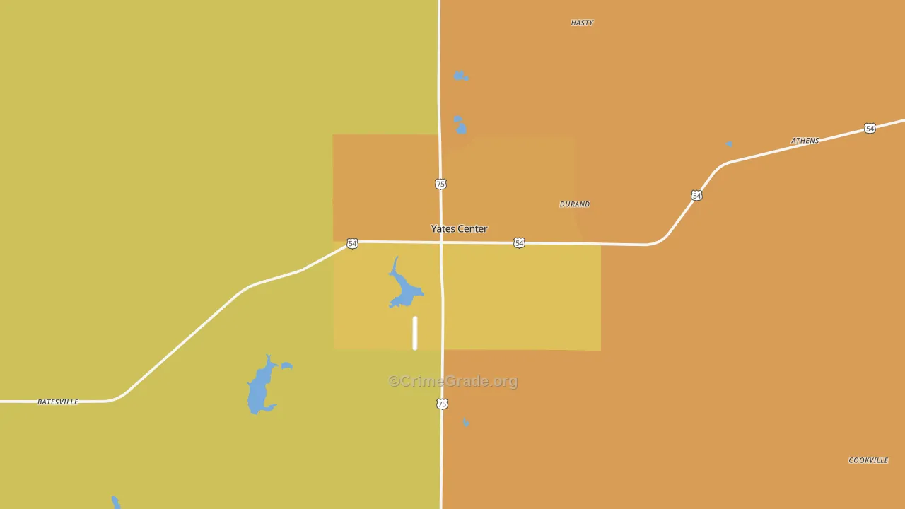 Woodson County, KS Map of Burglary Rates