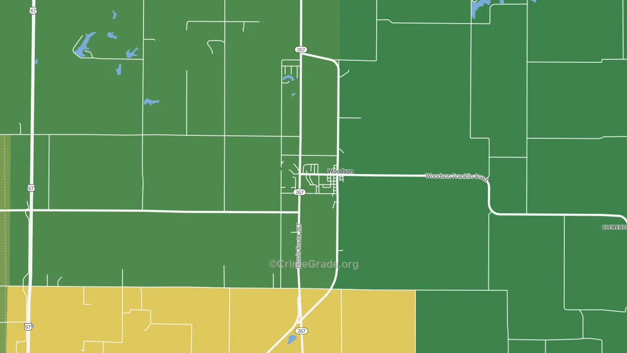 Woodson, IL Map of Burglary Rates