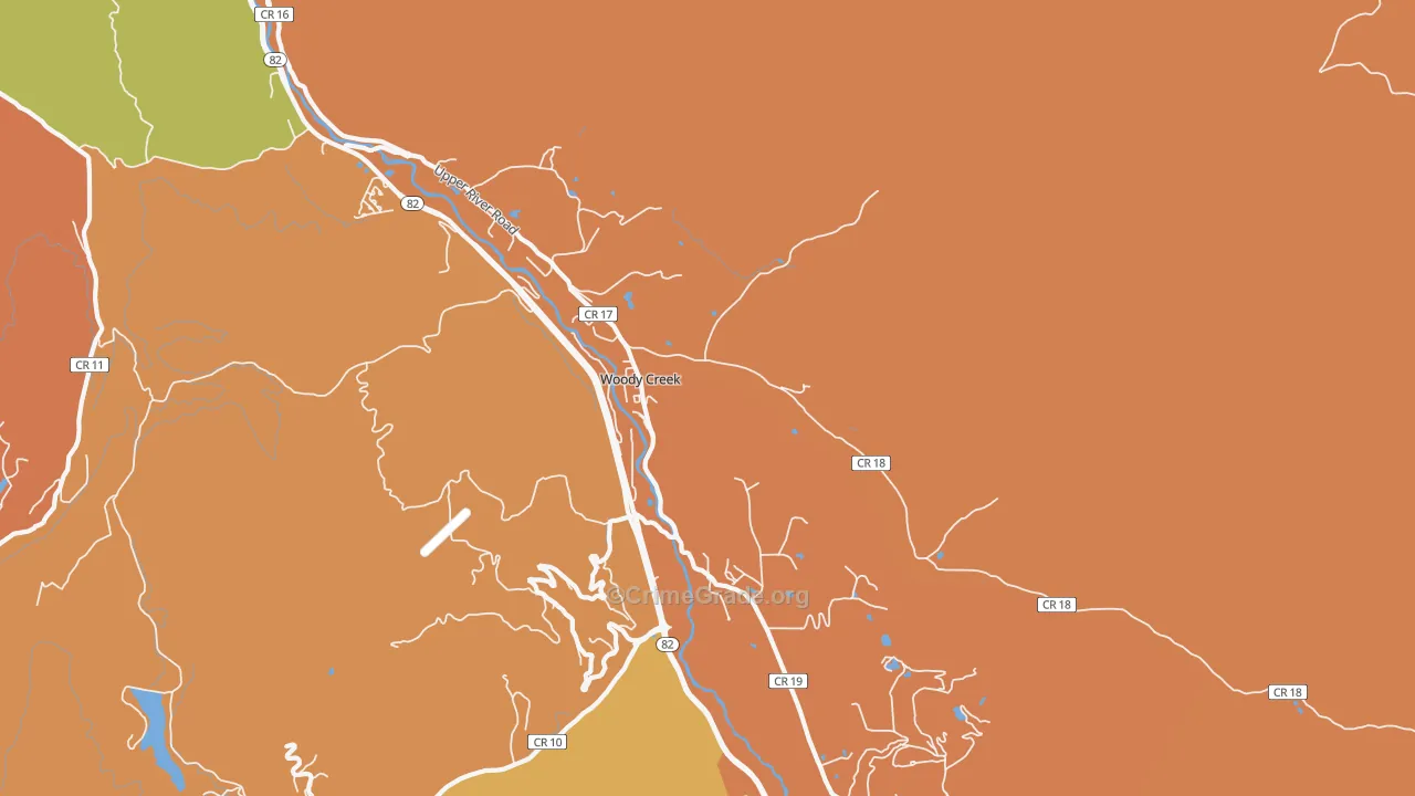 Woody Creek, CO Map of Burglary Rates