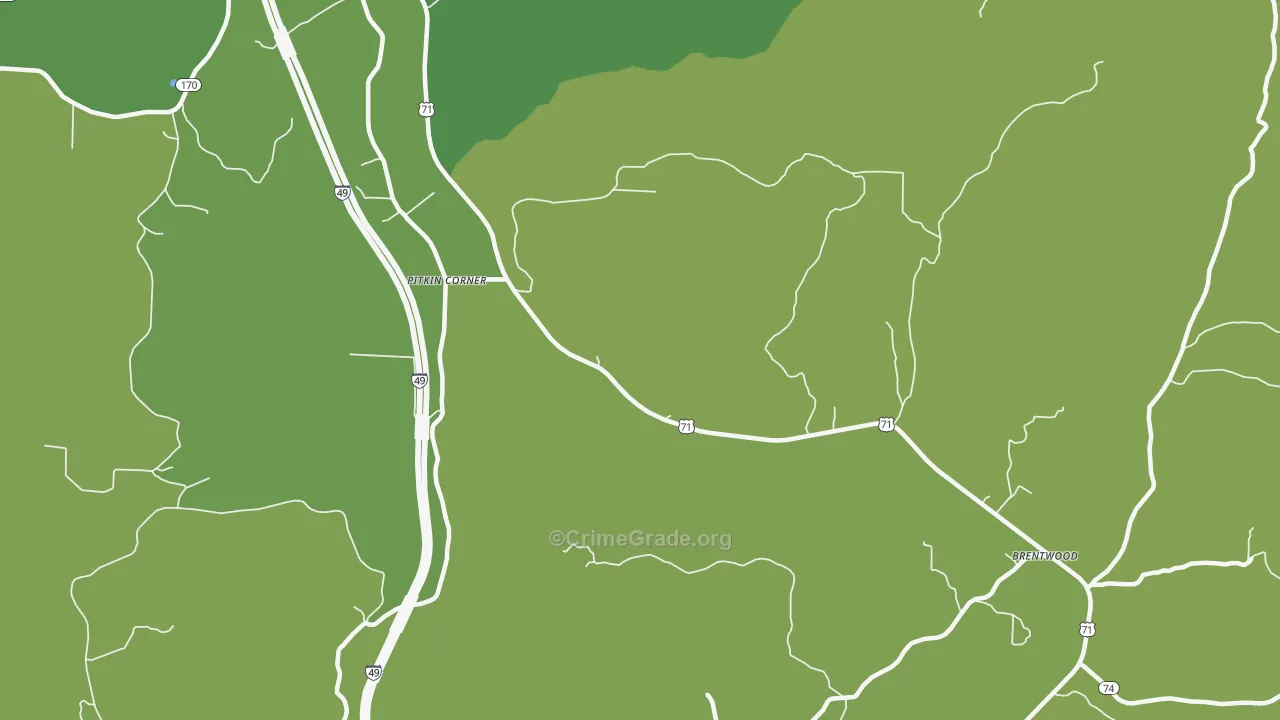 Woolsey, AR Map of Burglary Rates