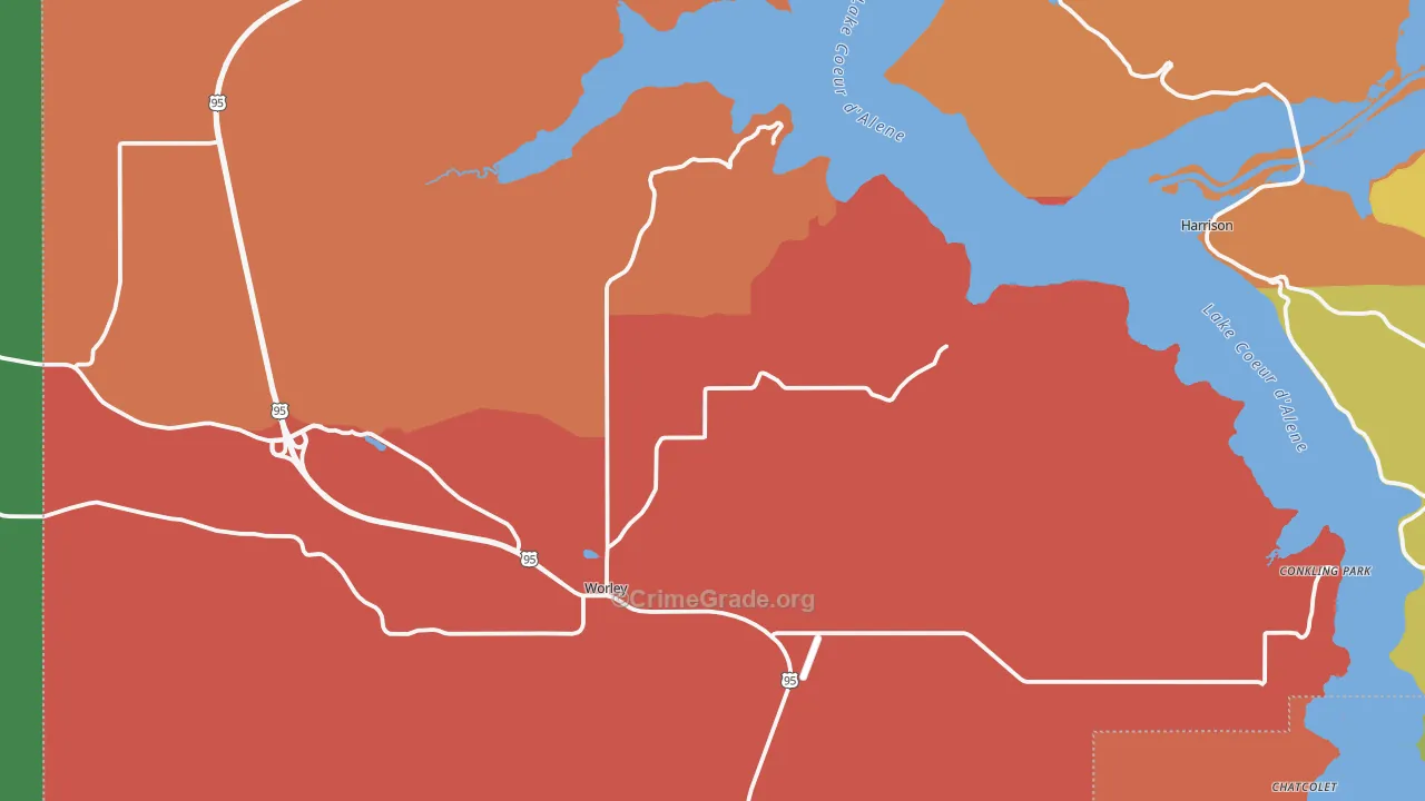 Worley, ID Map of Burglary Rates