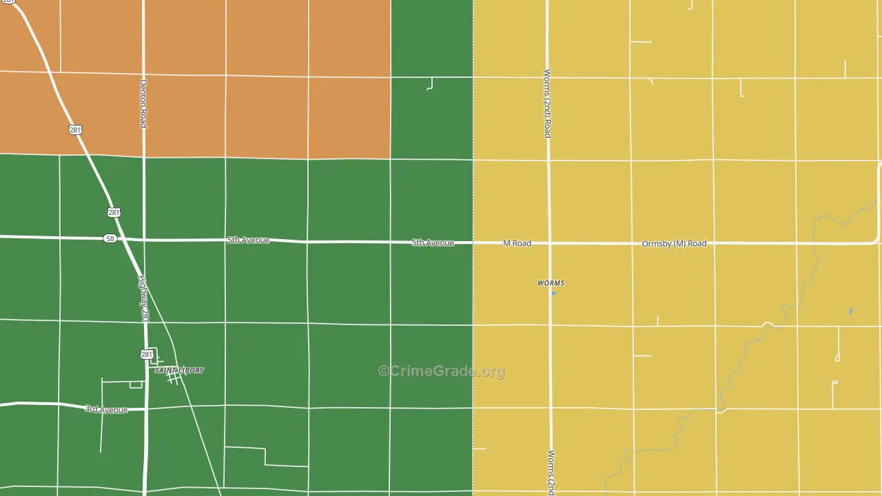 Worms, NE Map of Burglary Rates