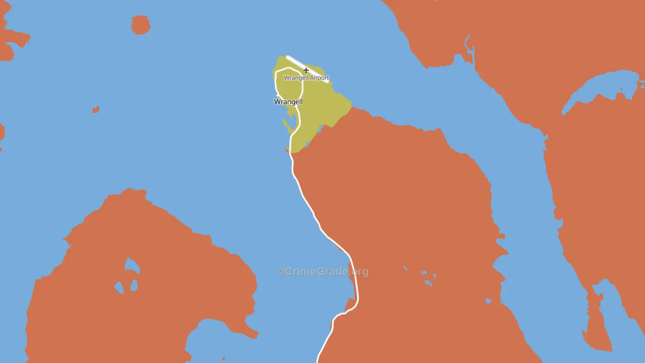 Wrangell, AK Map of Burglary Rates