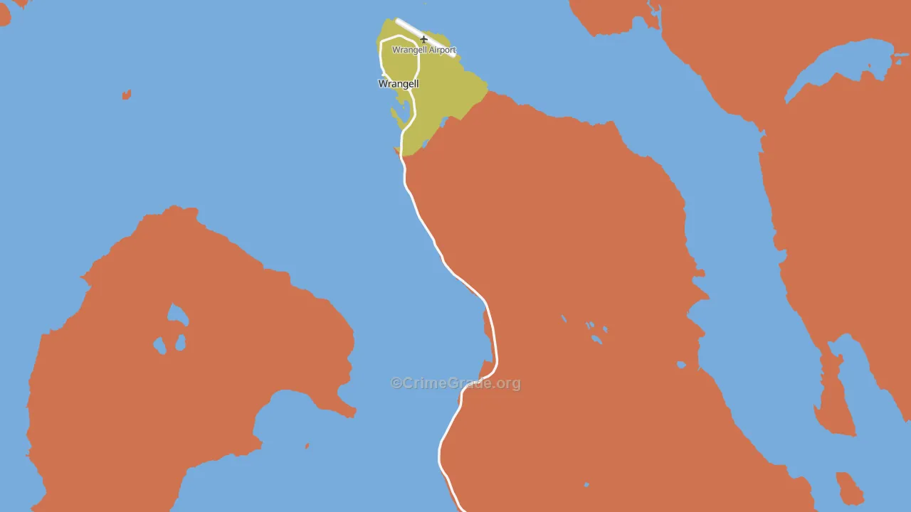 Wrangell City and Borough, AK Map of Burglary Rates
