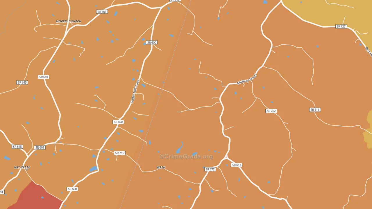 Wren, VA Map of Burglary Rates
