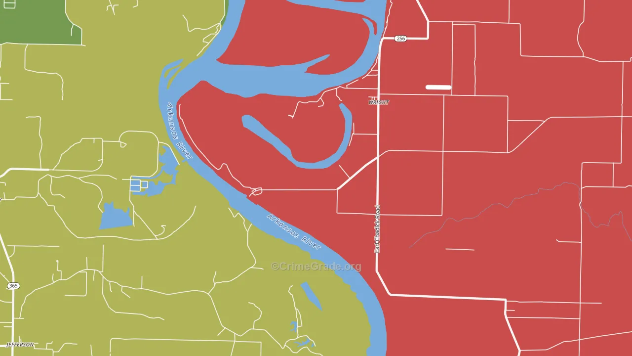 Wright, AR Map of Burglary Rates