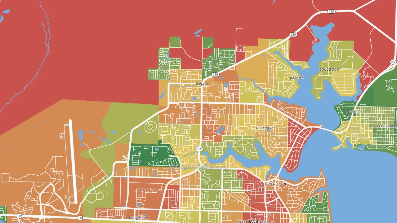 Wright, FL Map of Burglary Rates