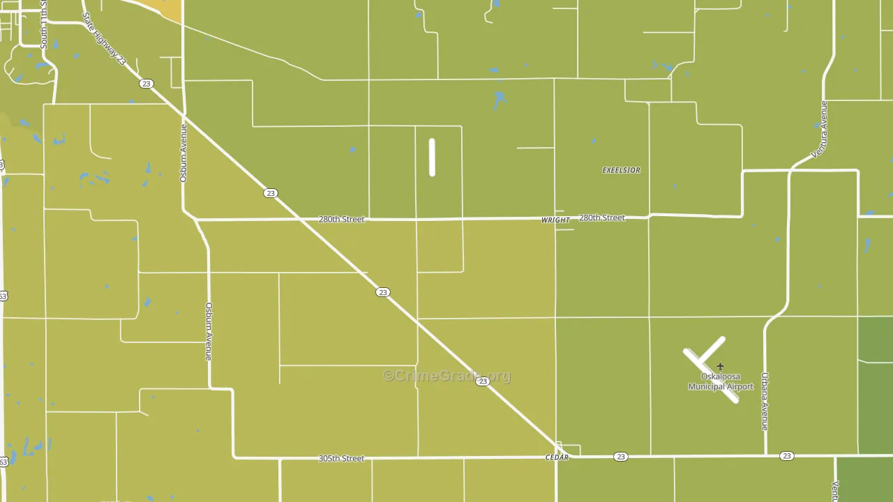 Wright, IA Map of Burglary Rates